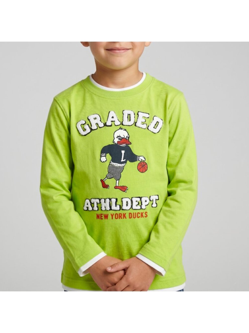 H&M L.O.G.G. Boy's Green Graded Athletic Dept New York Ducks Top Shirt size 6-8